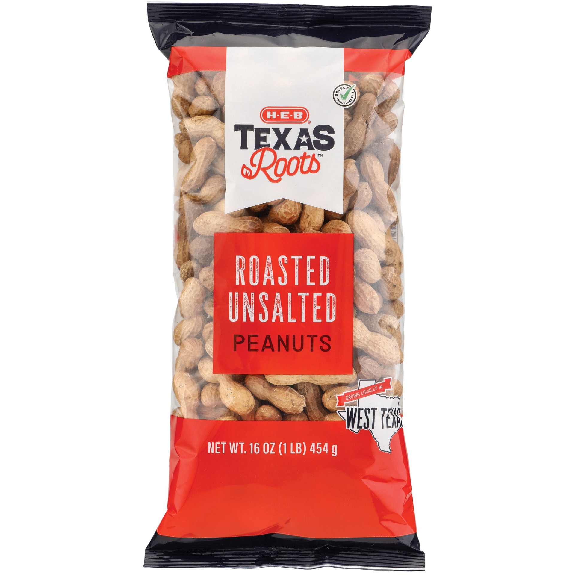 slide 1 of 1, H-E-B Texas Roots In-Shell Roasted Peanuts – Unsalted, 16 oz