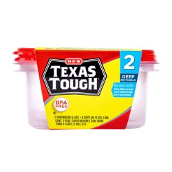 H-E-B Texas Tough Deep Rectangle Food Storage Containers & Lids, 2 pk