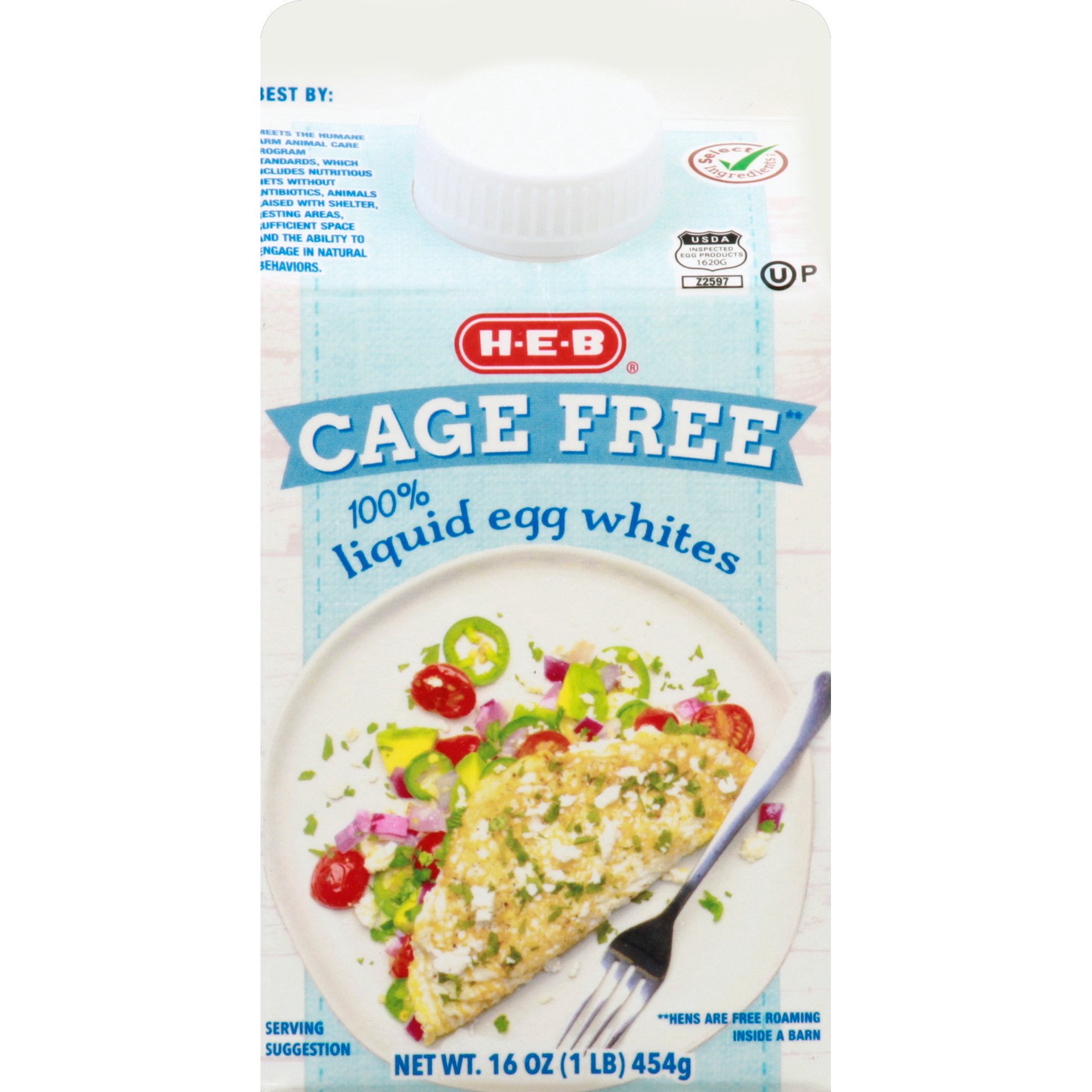 slide 1 of 1, H-E-B Cage Free Liquid Egg Whites, 16 oz