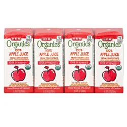 H-E-B Organics 100% Apple Juice 4 pk Boxes