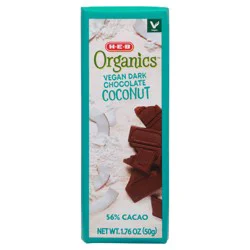 H-E-B Organics 56% Cacao Vegan Coconut Dark Chocolate Bar