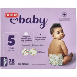 H-E-B Baby Medium Pack Diapers - Size 5