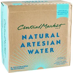 Central Market Natural Artesian Water, Plastic Bottles, 36 pack