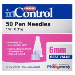 H-E-B InControl Pen Needles - 6mm