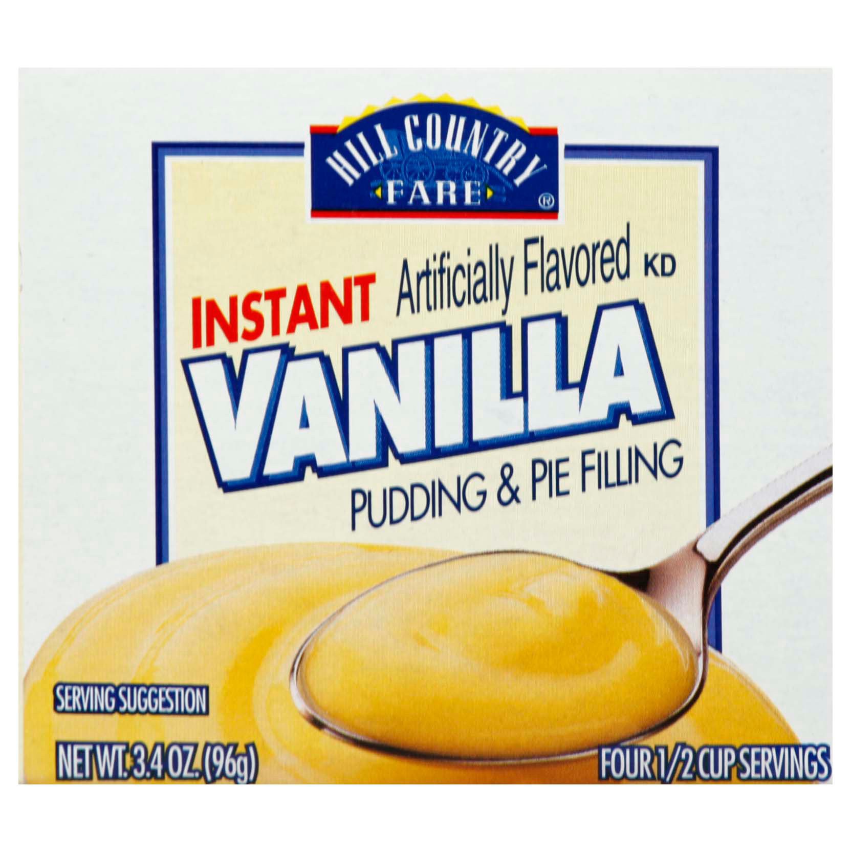 slide 1 of 1, Hill Country Fare Instant Vanilla Pudding Mix, 3.4 oz