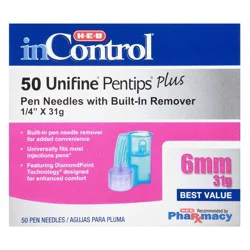 H-E-B InControl Unifine Pentips Plus Pen Needles - 6mm