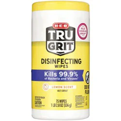H-E-B Tru Grit Disinfecting Wipes - Lemon Scent