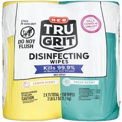 H-E-B Tru Grit Disinfecting Wipes, Combo Pack
