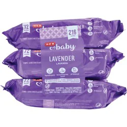 H-E-B Baby Wipes - Lavender, 3 pk