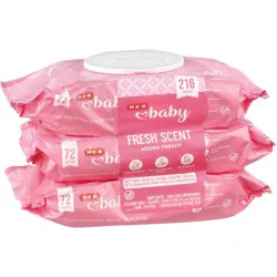 H-E-B Baby Wipes - Fresh Scent, 3 pk