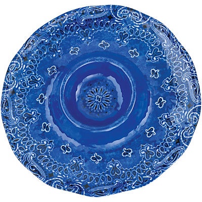 slide 1 of 1, Haven & Key Blue Bandana Print Melamine Chip & Dip Bowl, 1 ct