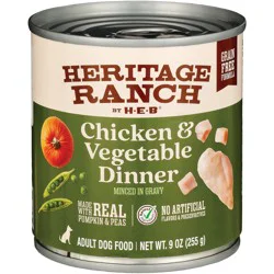 Heritage Ranch by H-E-B Grain-Free Canned Wet Adult Dog Food - Minced Chicken & Vegetable