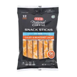 H-E-B Reduced Fat Colby & Monterey Jack Cheese Sticks, 12 ct