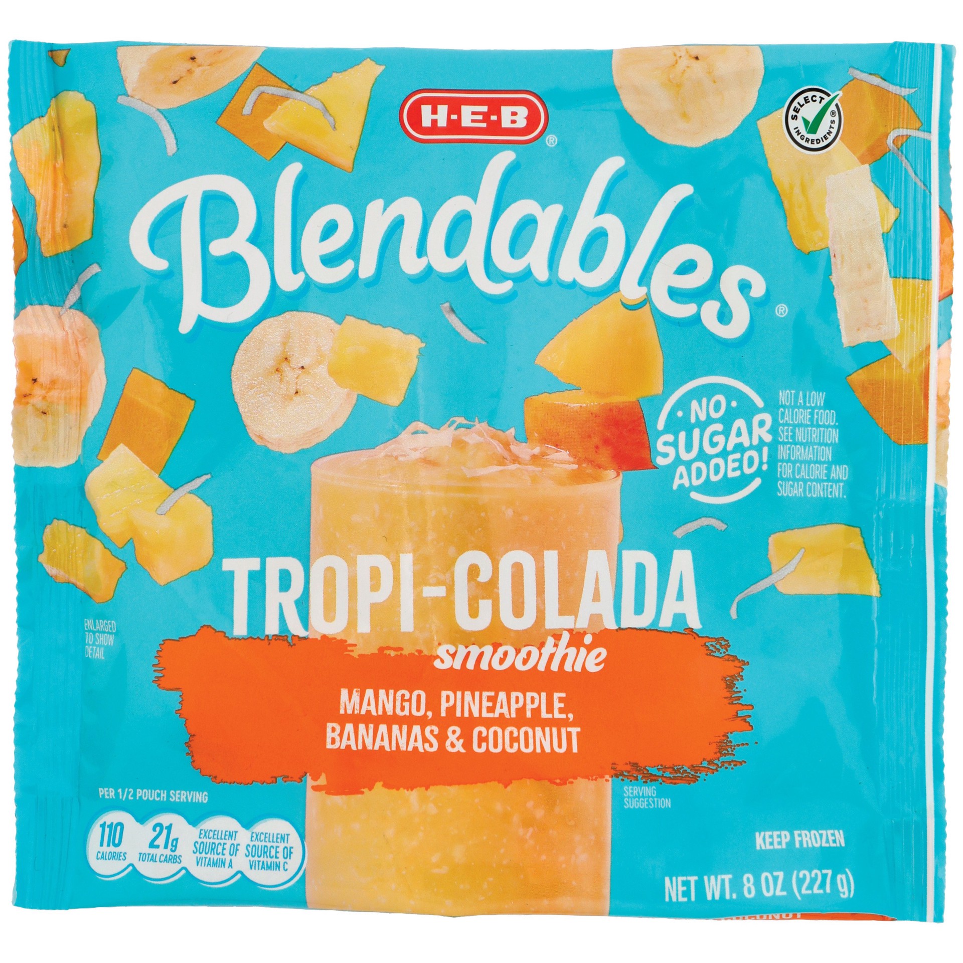 slide 1 of 1, H-E-B Blendables Tropi-Colada Smoothie, 8 oz