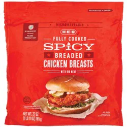 H-E-B Fully Cooked Spicy Breaded Chicken Breast Patties