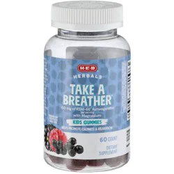 H-E-B Herbals Take a Breather Ashwagandha & Magnesium Kid's Gummies - Mixed Berry