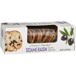 Central Market Sesame Raisin Olive Crisps