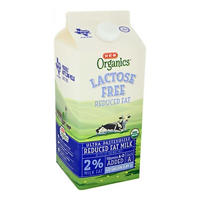 slide 1 of 1, H-E-B Organics Lactose Free 2% Reduced Fat Milk, 64 oz