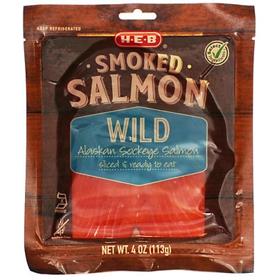 slide 1 of 1, H-E-B Cold Smoked Sockeye Salmon, 4 oz
