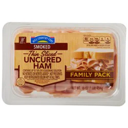 Hill Country Fare Thin-Sliced Smoked Uncured Ham Lunch Meat - Family Pack