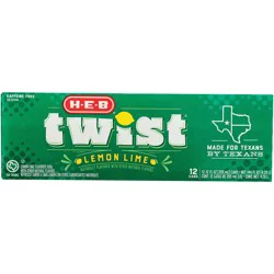 H-E-B Twist Lemon Lime Soda 12 pk Cans