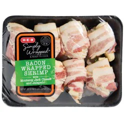 H-E-B Simply Bacon Wrapped Shrimp, Monterey Jack Cheese & Jalapeno