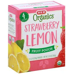 H-E-B Organics Strawberry Lemon Fruit Pouches