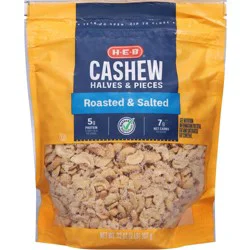 H-E-B Salted Roasted Cashew Halves & Pieces
