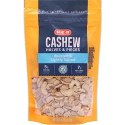 H-E-B Lightly Salted Roasted Cashew Halves & Pieces