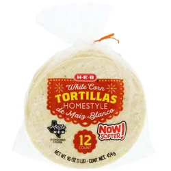 H-E-B Homestyle White Corn Tortillas