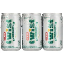 H-E-B Zero Sugar Twist Lemon Lime Soda 6 pk Mini Cans
