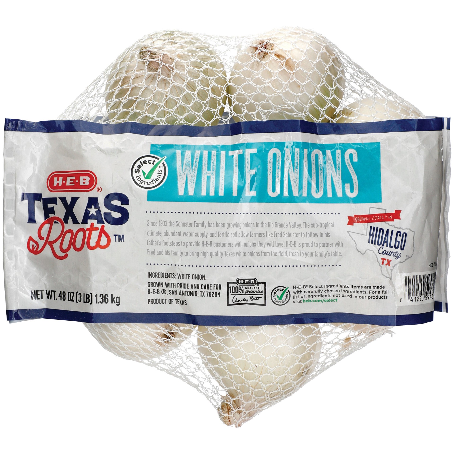 slide 1 of 1, H-E-B Texas Roots Fresh White Onions, 3 lb