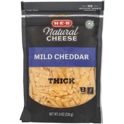 H-E-B Mild Cheddar Shredded Cheese, Thick Cut