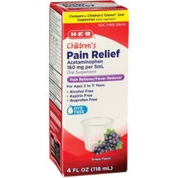 H-E-B Children's Pain Relief Grape Oral Suspension
