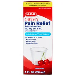 H-E-B Pain Relief Acetaminophen Children's Cherry Flavor