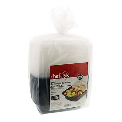 slide 1 of 1, chefstyle One Time Use Rectangle Container Value Pack, 38 oz, 25 ct