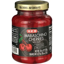 H-E-B Stemmed Maraschino Cherries