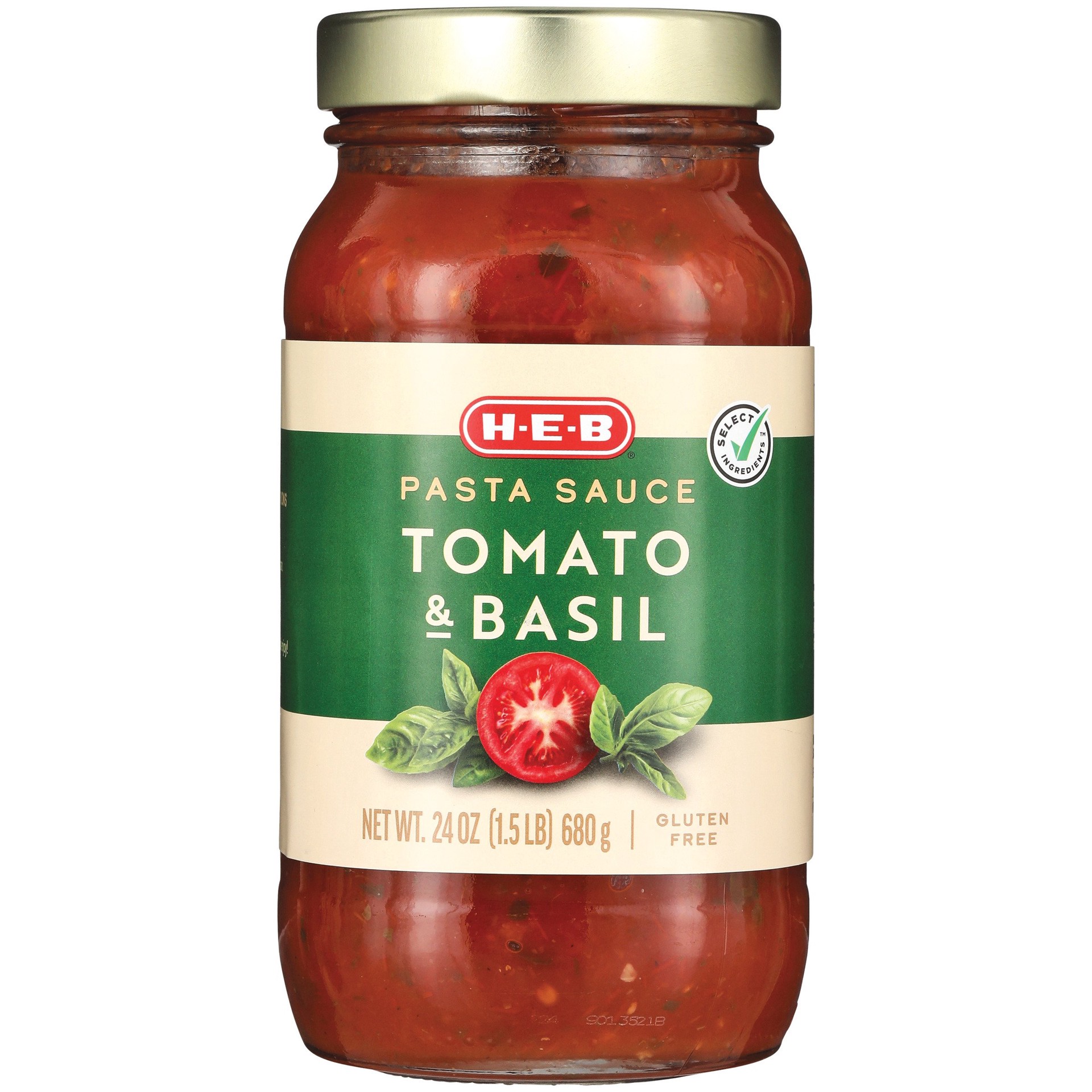 slide 1 of 1, H-E-B Tomato & Basil Pasta Sauce, 24 oz