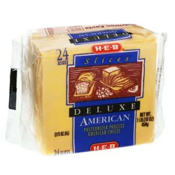 H-E-B American Sliced Cheese, 24 ct