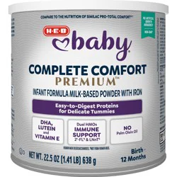 H-E-B Baby Complete Comfort Premium Baby Formula Milk-Based Powder with Iron