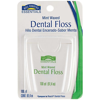 slide 1 of 1, Hill Country Fare Mint Waxed Dental Floss 100 YD, 1 ct