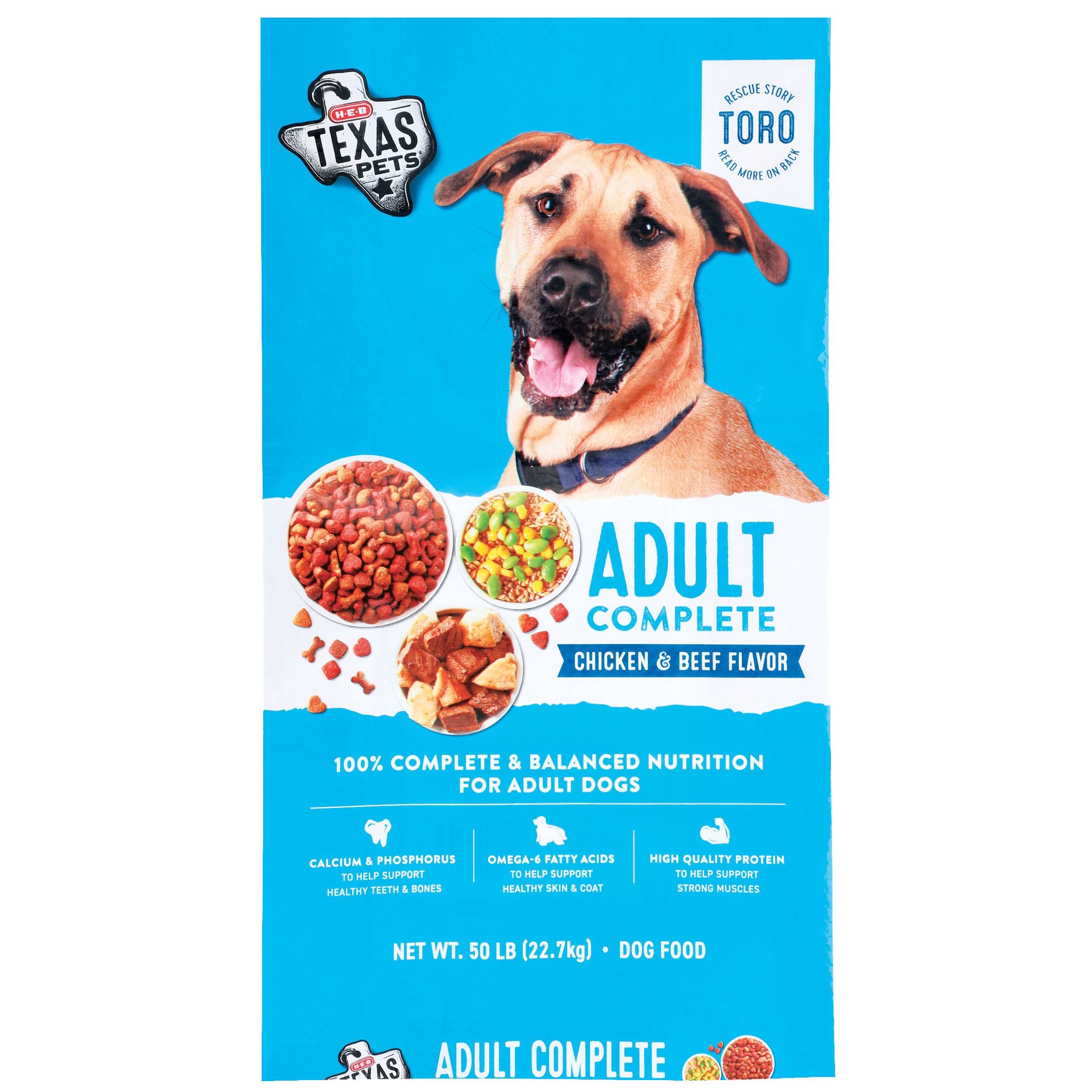 slide 1 of 1, H-E-B Texas Pets Adult Complete Dry Dog Food, 50 lb