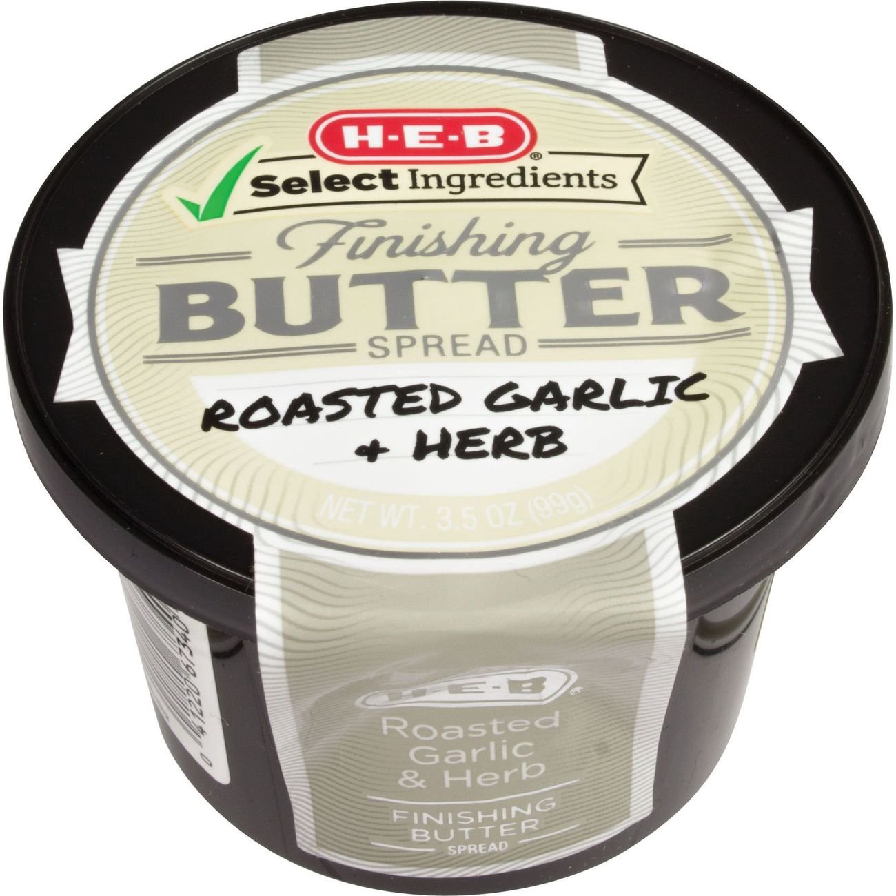 slide 1 of 1, H-E-B Roasted Garlic & Herb Finishing Butter Spread, 3.5 oz