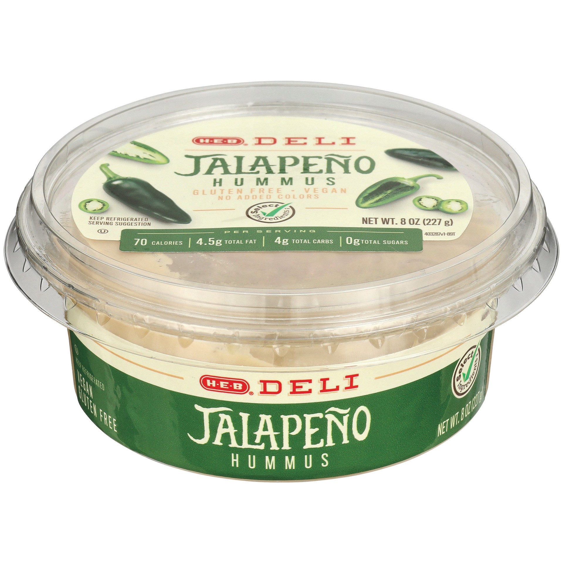 slide 1 of 1, H-E-B Deli Jalapeno Hummus, 8 oz