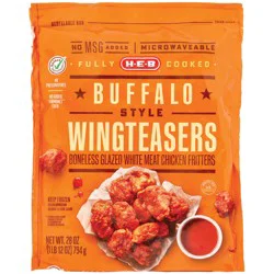 H-E-B Fully Cooked Frozen Boneless Chicken Wingteasers - Buffalo Style