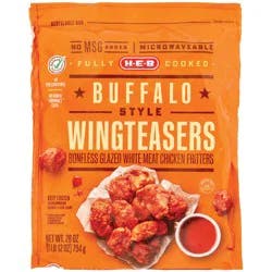 H-E-B Fully Cooked Frozen Boneless Chicken Wingteasers - Buffalo Style