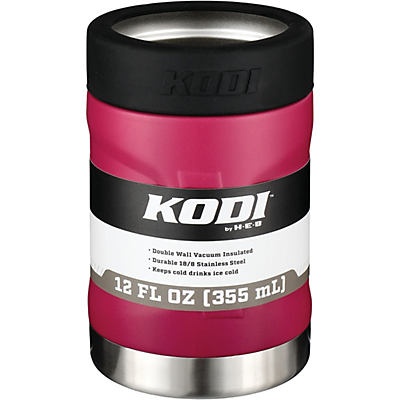 slide 1 of 1, KODI by H-E-B Berry Pink Stainless Steel Regular Can Insulator, 12 oz