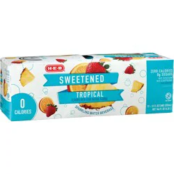 H-E-B Sweetened Tropical Sparkling Water 12 pk Cans