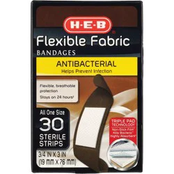 H-E-B Flexible Fabric Antibacterial Dark Tone Bandages