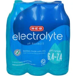 H-E-B Electrolyte Water 6 pk Bottles